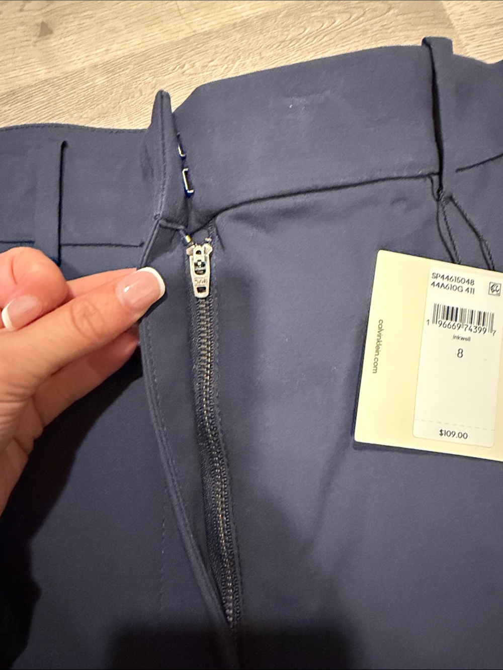 NWT Calvin Klein Navy Wide-Leg Women's Trousers - Picture 3 of 6